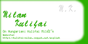 milan kulifai business card